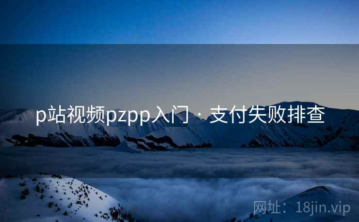 p站视频pzpp入门 · 支付失败排查