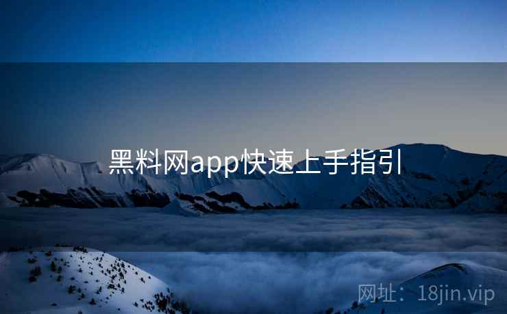 黑料网app快速上手指引 黑料网app快速上手指引
